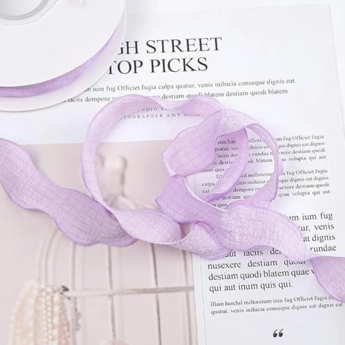 10 Yards handgefertigte Chiffon-Bänder mit ausgefransten Kanten, DIY-Hochzeitseinladungen, Verpackungssträuße, Verpackung von Partydekorationen, 02, 10 Yards x 2,5 cm von YGTGJ