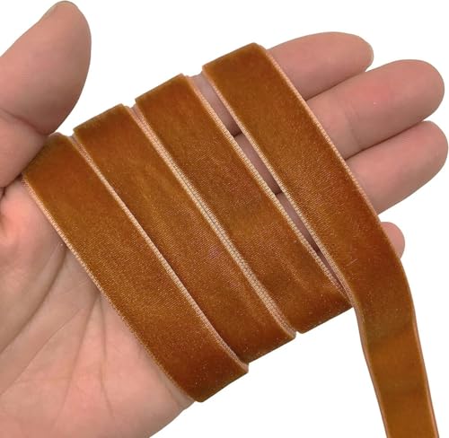 15/20/25/30/38 Samtband, Hochzeitsfeier-Dekoration, handgefertigtes Band zum Verpacken von Haarschleifen, DIY-Weihnachtsband, 07–15 mm (4,5 m) von YGTGJ