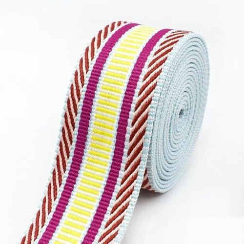 2/5/10 m 38/50 mm Polyester-Jacquardband, Gepäckplanengurte, Gurttaschengürtel, dekoratives Band, Nähzubehör, Rosa, 50 mm, 2 Meter von YGTGJ