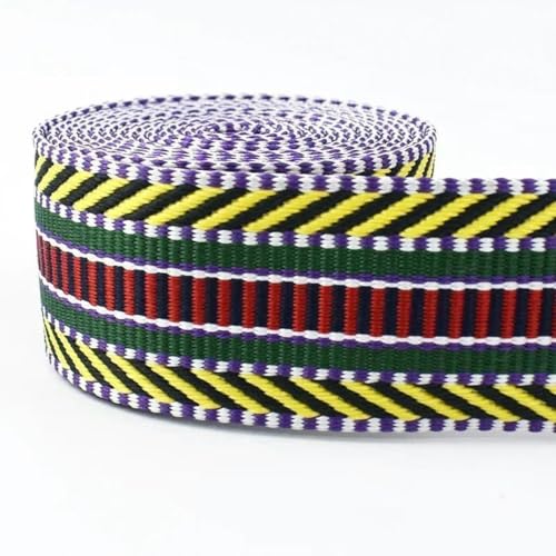 2/5/10 m 38/50 mm Polyester-Jacquardband, Gepäckplanengurte, Gurttaschengürtel, dekoratives Klebeband, Nähzubehör, gelb, 38 mm, 5 Meter von YGTGJ