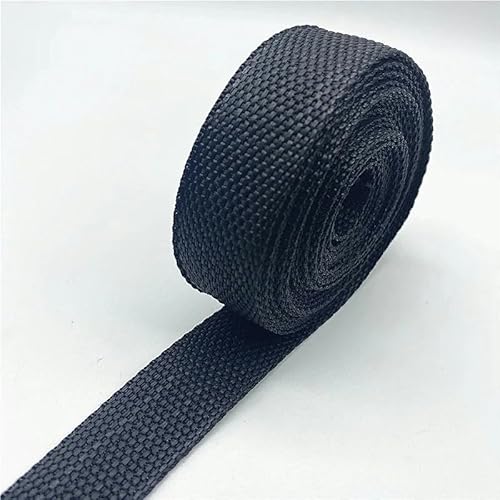 2 Yards 25 mm 30 mm 38 mm PP-Gurtband Canvas-Polyesterband zum Umreifen von Rucksäcken, Basteln, DIY-Gürteltaschenzubehör-Schwarz-30 mm 2 Yards von YGTGJ