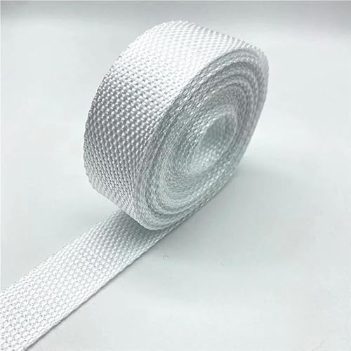 2 Yards 25 mm 30 mm 38 mm PP-Gurtband Canvas-Polyesterband zum Umreifen von Rucksäcken, Basteln, DIY-Gürteltaschenzubehör-Weiß-38 mm 2 Yards von YGTGJ