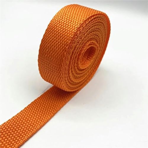 2 Yards 25 mm 30 mm 38 mm PP-Gurtband Canvas-Polyesterband zum Umreifen von Rucksäcken, Taschen, Basteln, DIY-Gürteltaschenzubehör-Orange-25 mm 2 Yards von YGTGJ