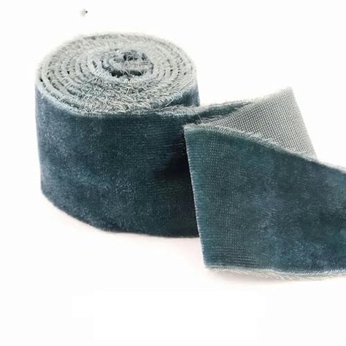 38 mm x 1 Meter Samtband mit ausgefranster Kante, Stoffbesatz, 38 mm, Hochzeitseinladungen, Blumenstrauß, Verpackungsdekoration, Flatlay-16–38 mm von YGTGJ