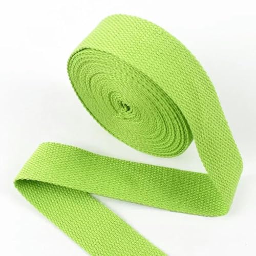 45 m/Rolle, 20–50 mm, Polyester-Baumwoll-Gurtbänder, Canvas-Gürtel, Taschengurtband, Rucksackgurtband, Schrägband-Fluoreszierendes Grün, 20 mm, 45 Meter von YGTGJ