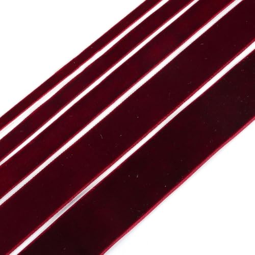 5–10 Yards 6/10/15/25/32 mm Samtband Hochzeitsfeier Dekoration handgefertigtes Band zum Verpacken von Haarschleifen DIY Weihnachtsband-Weinrot-25 mm 5 Yards von YGTGJ