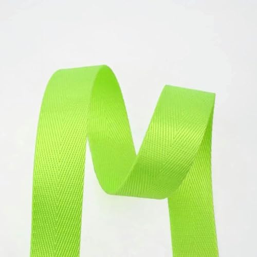 5 Meter 20/25/32/38/50 mm Nylon-Gurtband 1 mm dick einfarbiges Band für Schrägbänder für Rucksäcke-Fluoreszierendes Grün-50 mm von YGTGJ