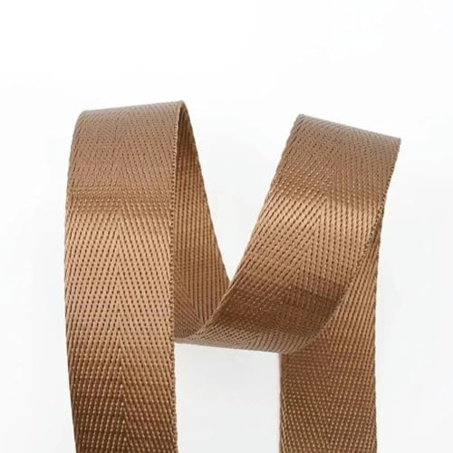 5 Meter 20/25/32/38/50 mm Nylon-Gurtband 1 mm dick einfarbiges Band für Schrägbänder für Rucksäcke-Khaki-50 mm von YGTGJ