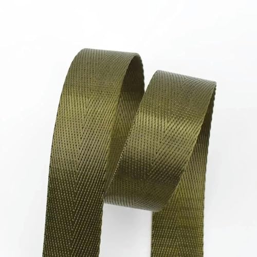 5 Meter 20/25/32/38/50 mm Nylon-Gurtband 1 mm dick einfarbiges Band für Schrägband für Rucksäcke-Armeegrün-20 mm von YGTGJ