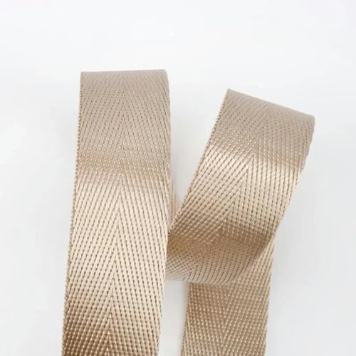 5 Meter 20/25/32/38/50 mm Nylon-Gurtband 1 mm dick einfarbiges Band für Schrägband für Rucksäcke-Beige-25 mm von YGTGJ