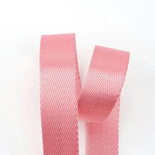 5 Meter 20/25/32/38/50 mm Nylon-Gurtband 1 mm dick einfarbiges Band für Schrägband für Rucksäcke-Rosa-20 mm von YGTGJ