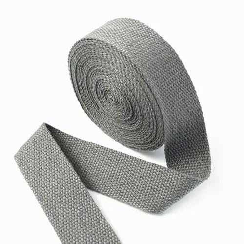 5 Meter 20/25/32/38 mm Polyester-Baumwoll-Gurtband, Canvas, Rucksackband, Gürtel, Nähen, Schrägband, Bekleidungszubehör, Dunkelgrau, 38 mm von YGTGJ