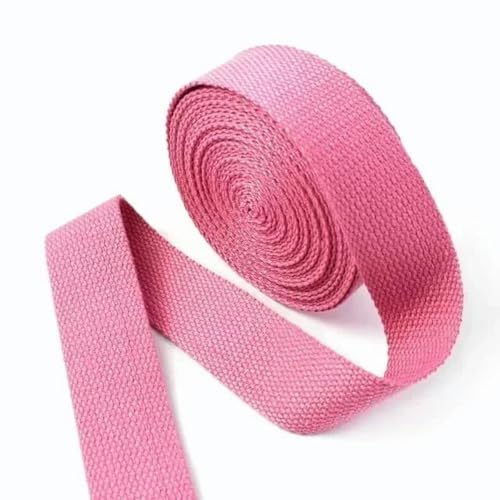 5 Meter 20/25/32/38 mm Polyester-Baumwoll-Gurtband, Canvas, Rucksackband, Gürtel, Nähen, Schrägband, Bekleidungszubehör, Rosa, 25 mm von YGTGJ