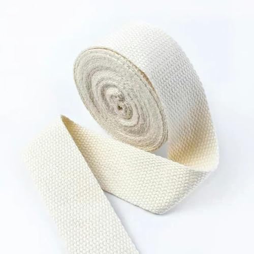 5 Meter 20/25/32/38 mm Polyester-Baumwoll-Gurtband Canvas Rucksackband Gürtel Nähen Schrägband Bekleidungszubehör-Beige-20 mm von YGTGJ