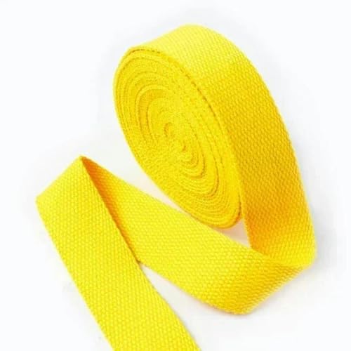 5 Meter 20/25/32/38 mm Polyester-Baumwoll-Gurtband Canvas Rucksackband Gürtel Nähen Schrägband Bekleidungszubehör-Gelb-25 mm von YGTGJ