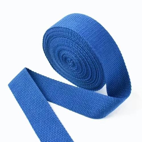 5 Meter 20/25/32/38 mm Polyester-Baumwoll-Gurtband Canvas Rucksackband Gürtel Nähen Schrägband Bekleidungszubehör-Königsblau-20 mm von YGTGJ