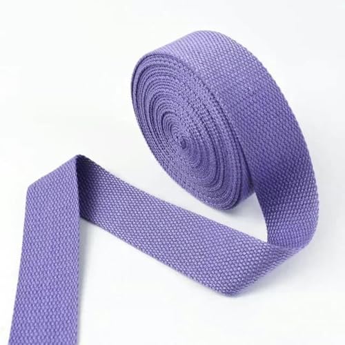 5 Meter 20/25/32/38 mm Polyester-Baumwoll-Gurtband Canvas Rucksackband Gürtel Nähen Schrägband Bekleidungszubehör-Lila-25 mm von YGTGJ