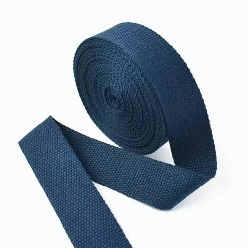 5 Meter 20/25/32/38 mm Polyester-Baumwoll-Gurtband Canvas Rucksackband Gürtel Nähen Schrägband Bekleidungszubehör-Marineblau-20 mm von YGTGJ