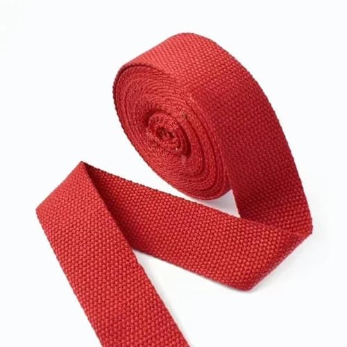 5 Meter 20/25/32/38 mm Polyester-Baumwoll-Gurtband Canvas Rucksackband Gürtel Nähen Schrägband Bekleidungszubehör-Rot-20 mm von YGTGJ