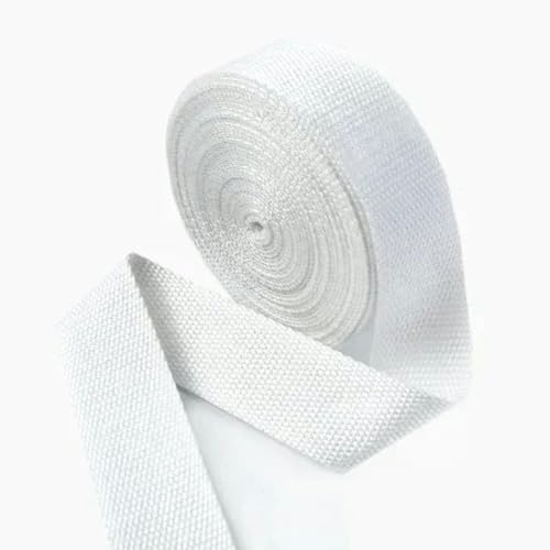 5 Meter 20/25/32/38 mm Polyester-Baumwoll-Gurtband Canvas Rucksackband Gürtel Nähen Schrägband Bekleidungszubehör-Weiß-32 mm von YGTGJ