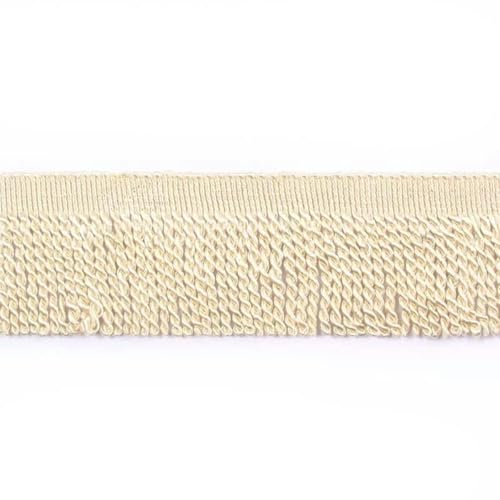 5 Yard/Lot Seidenquaste Fransenbesatz Spitzenband Spitzenbesatz Stickerei Spitze Stoff Nähen Kleidungsstück Schuhe Tasche Quasten für Schmuck DIY-Beige-6cm-5 Yard von YGTGJ