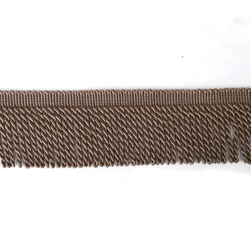 5 Yard/Lot Seidenquaste Fransenbesatz Spitzenband Spitzenbesatz Stickerei Spitze Stoff Nähen Kleidungsstück Schuhe Tasche Quasten für Schmuck DIY-Dunkelkaffee 27-6cm-10 Yard von YGTGJ