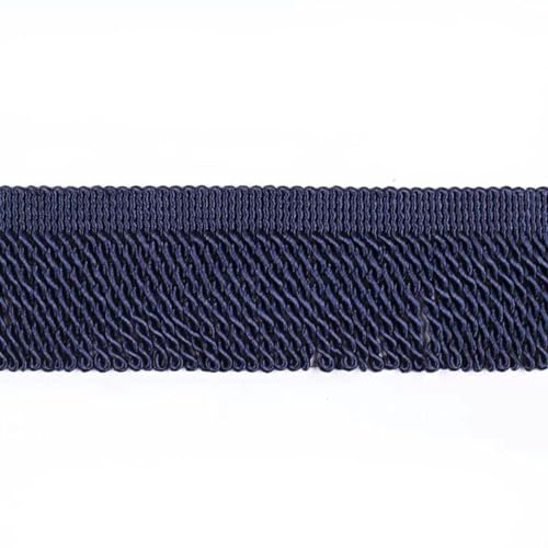 5 Yard/Lot Seidenquaste Fransenbesatz Spitzenband Spitzenbesatz Stickerei Spitze Stoff Nähen Kleidungsstück Schuhe Tasche Quasten für Schmuck DIY-Marineblau-6cm-10 Yard von YGTGJ