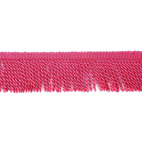 5 Yard/Lot Seidenquaste Fransenbesatz Spitzenband Spitzenbesatz Stickerei Spitze Stoff Nähen Kleidungsstück Schuhe Tasche Quasten für Schmuck DIY-Rose rot 26-6cm-10 Yard von YGTGJ