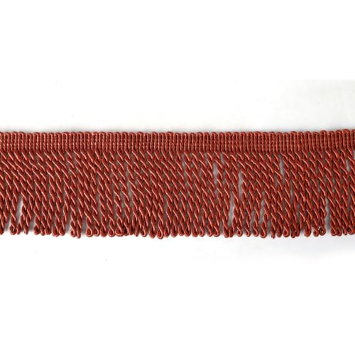 5 Yard/Lot Seidenquaste Fransenbesatz Spitzenband Spitzenbesatz Stickerei Spitze Stoff Nähen Kleidungsstück Schuhe Tasche Quasten für Schmuck DIY-Rot Kaffee 28-6cm-10 Yard von YGTGJ