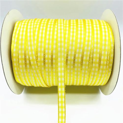 5 Yards 6 mm kariertes Band, Gittermuster, bedrucktes Schleifenband für Zuhause, Hochzeit, Weihnachtsdekoration, DIY-Geschenkband für Schleifen-05-10 mm x 5 Yards von YGTGJ