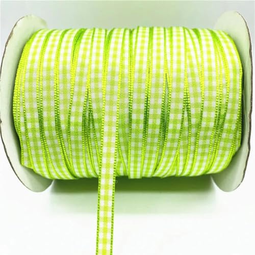 5 Yards 6 mm kariertes Band mit Gittermuster, bedrucktes Schleifenband für Zuhause, Hochzeit, Weihnachtsdekoration, DIY-Geschenkband für Schleifen-11–25 mm x 5 Yards von YGTGJ