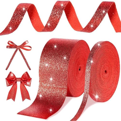 5 Yards Weihnachtssamtband Neujahr Rotes Festivalband Schleifen Box Verpackungsband Festivalszene 10/15/20/25/38 mm-Rot-10 mm von YGTGJ