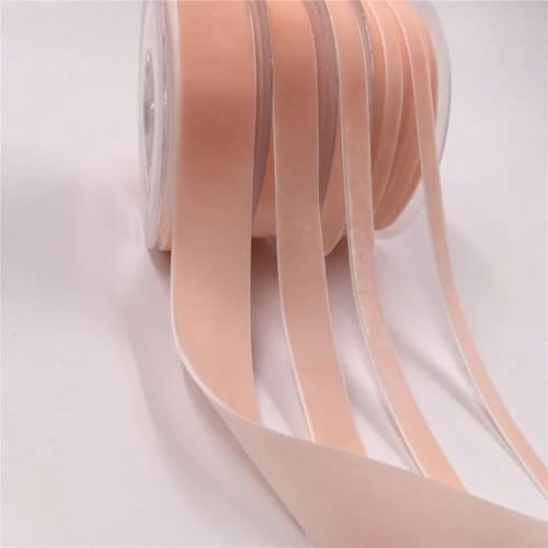 6/9/15/25 mm einseitiges Samtband für handgefertigte Blumenstraußverpackungen, Heimparty-Dekoration, Weihnachtssamtband, Rosa V005 – 9 mm x 5 Yards von YGTGJ