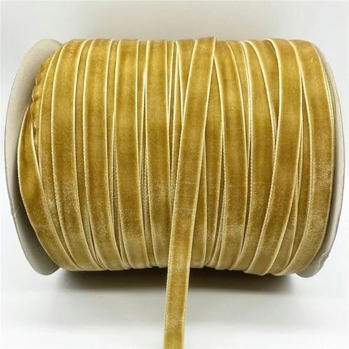 6 mm – 38 mm, 5 Yards, Samtband, handgefertigt, für Hochzeitsfeiern, Dekorationsband zum Verpacken von DIY-Haarschleifen, Nähen, Basteln, Khaki, 25 mm x 5 Yards von YGTGJ