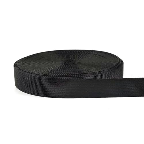 8 Meter 20–50 mm Nylon-Gurtband zum Nähen von Rucksackgurten, Kleidungsbändern, DIY-Zubehör-RD-109-Schwarz-38 mm von YGTGJ