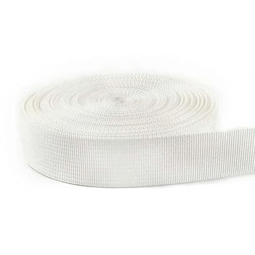 8 Meter 20–50 mm Nylon-Gurtband zum Nähen von Rucksackgurten, Kleidungsbändern, DIY-Zubehör-RD-109-Weiß-20 mm von YGTGJ