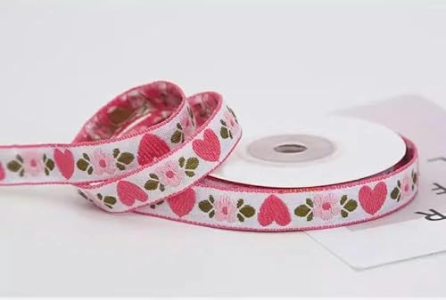 Neue 12 mm 5 Yards Ethno-Stil Stickerei Liebe Blumen Spitzenband DIY Nationaltracht von Hand Kleidungszubehör Band Spitze-5 Yards_c-12 mm von YGTGJ