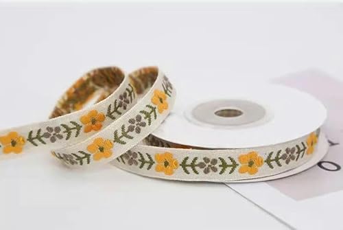 Neue 12 mm 5 Yards Ethno-Stil Stickerei Liebe Blumen Spitzenband DIY Nationaltracht von Hand Kleidungszubehör Band Spitze-5 Yards_f-12 mm von YGTGJ