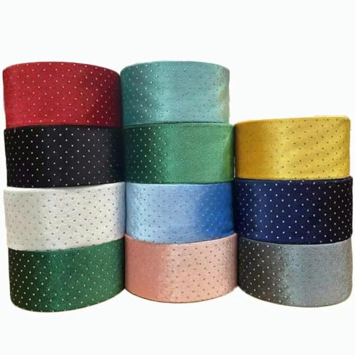 Samtband mit goldenen Punkten, 38 mm, 75 mm, 25 Yards/Rolle, 3–75 mm von YGTGJ