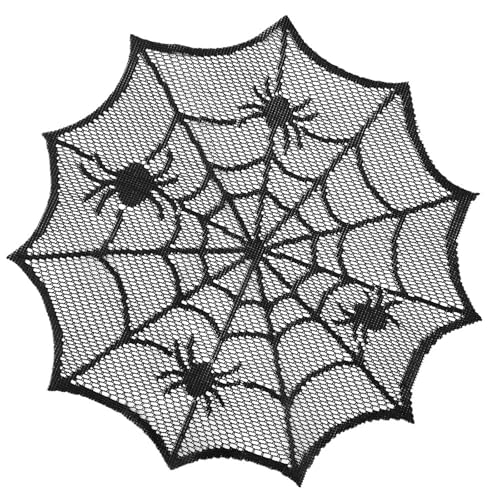 YHAILI Cobwebs Tischset, elegante Spinnennetze, Spitze, Deckchen, schwarze Spinnweben, Tischset für Heimdekoration von YHAILI