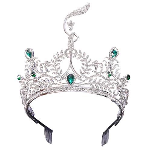 YHAILI Elegante mehrfarbige Kristallkronen mit Kamm, bunte Festzugskronen, einzigartiger Tiara-Anhänger für Abschlussbälle und Halloween von YHAILI