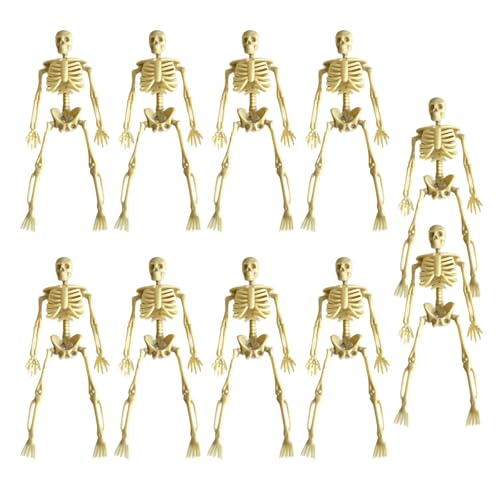 YHAILI Halloween-Skelett-Figuren, Dekoration, bewegliche Halloween-Skelette, Figur für unheimliche saisonale Heimdekoration, 10 Stück von YHAILI