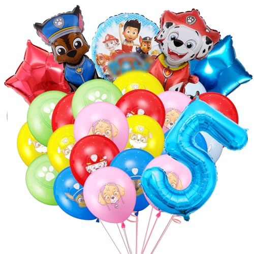 luftballon 5. paw patrol geburtstag | geburtstagsdeko Mädchen junge jahr, Happy Birthday Dekoration Banner Karikatur Luftballons deko von YHBGUSSS