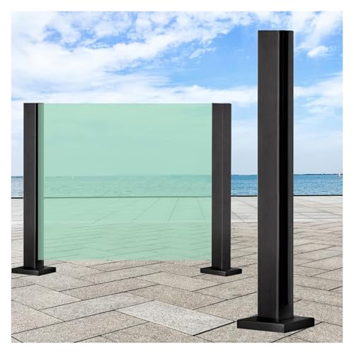 YHDMBBSHNB Glasgeländerpfosten, Glasgeländer Pfosten, Glasgeländer-Pfosten, Schwarze Balustraden-Panel-Klemme for Garten, Pool, Terrasse, Stabiler Zaun-Pol-Anschluss(End Post,Height 100cm/39.4in) von YHDMBBSHNB