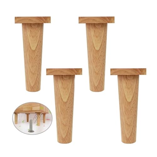 YHDMBBSHNB Holzmöbelbeine, Möbelfüße Holz, Massivholz-Möbelbeine, holzfarbene Sofafüße, Schrankbeine, Tischbeine, 4 Stück(4.3inch/11cm) von YHDMBBSHNB