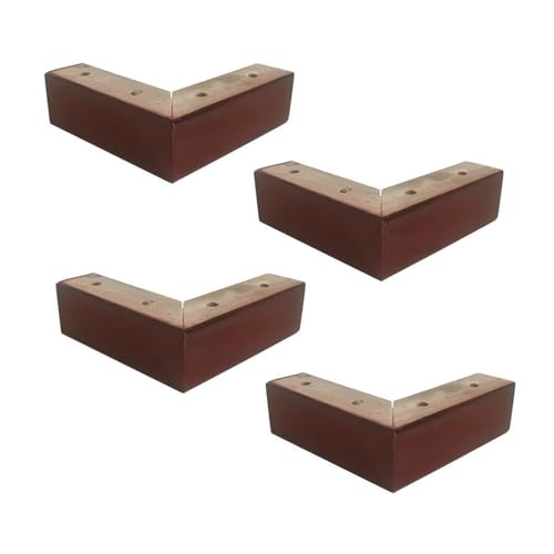 YHDMBBSHNB Holzmöbelbeine, Möbelfüße Holz, Set mit 4 Sofafüßen aus Massivholz, Möbelbeinen aus Holz, 5-cm-Schrankfüßen mit Sieben Zeichen, Sofa-Stuhl-Bettfüßen(Red) von YHDMBBSHNB