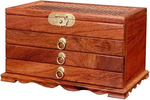YHDMBBSHNB Schmuckkästchen, Schmuckschatulle aus Holz, Holz Schmuck Box Retro Multi-Layer Lagerung Ring Ohrringe Halskette Armband Uhr YHDMBBSHNB Schmuckkästchen, Schmuckschatulle aus Holz, Holz Schmuck Box Retro Multi-Layer Lagerung Ring Ohrringe Halskette Armband Uhr von YHDMBBSHNB