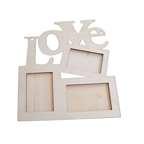 YHDMDQ Phoframe DIY schöne Hohle Liebe Holz Familie Bilderrahmen Base Art Home Decor Bilderrahmen von YHDMDQ