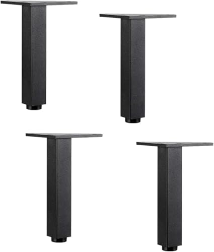 YHDMDQ Runde Ersatz-Möbelbeine for Sofa, Ottomane, Couchtisch, Schrank (4er-Set), verstellbare Tischbeine, langlebige Tischbeine(Black,15cm (5. 90in)) von YHDMDQ