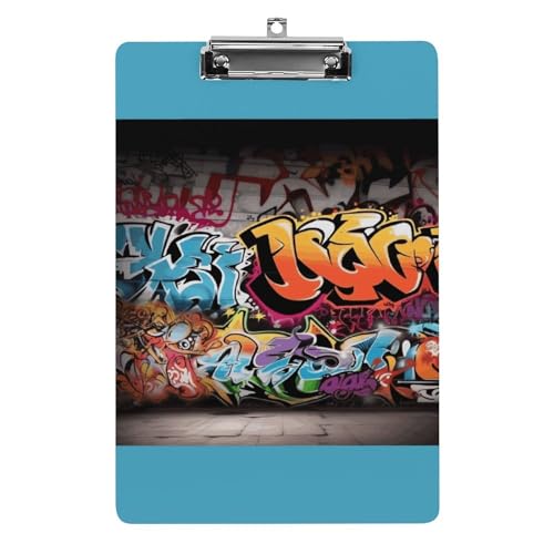 Klemmbretter Acryl Graffiti Hip Hop Druck Klemmbrett Standard A4 Briefgröße Klemmbrett Leichtes Klemmbrett Niedliche Klemmbretter Benutzerdefiniertes Muster von YHEGBFD